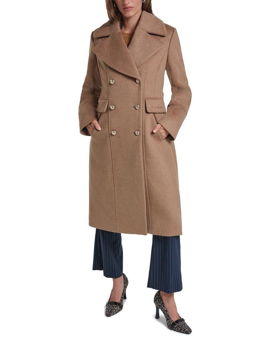 Karl Lagerfeld Natural Wool-Blend Coat