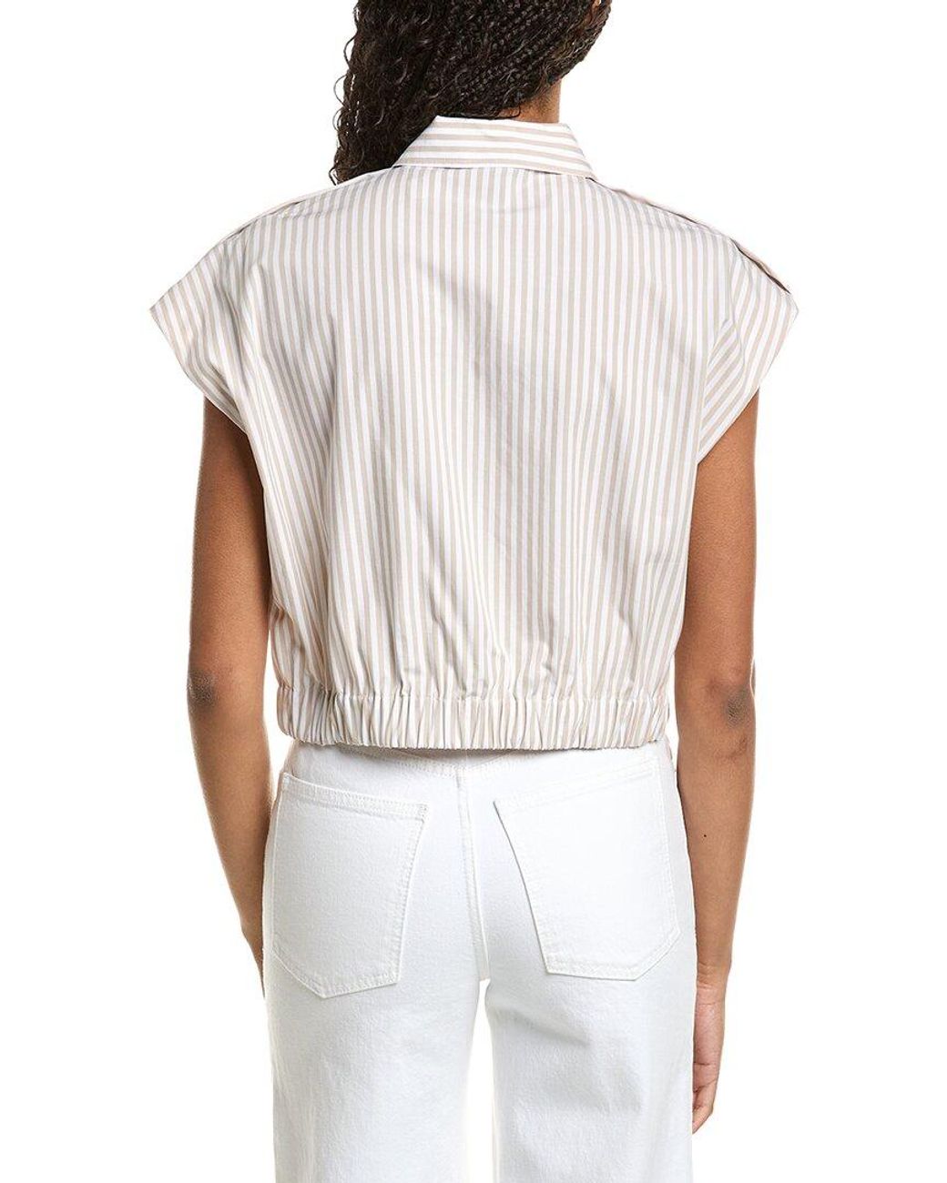 Kenneth Cole White Crop Shirt