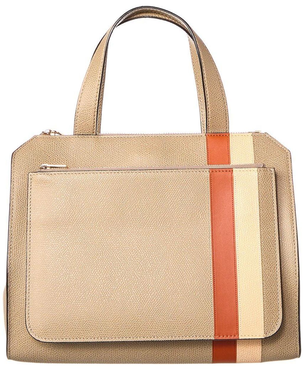 Valextra Natural Passepartout Medium Leather Tote