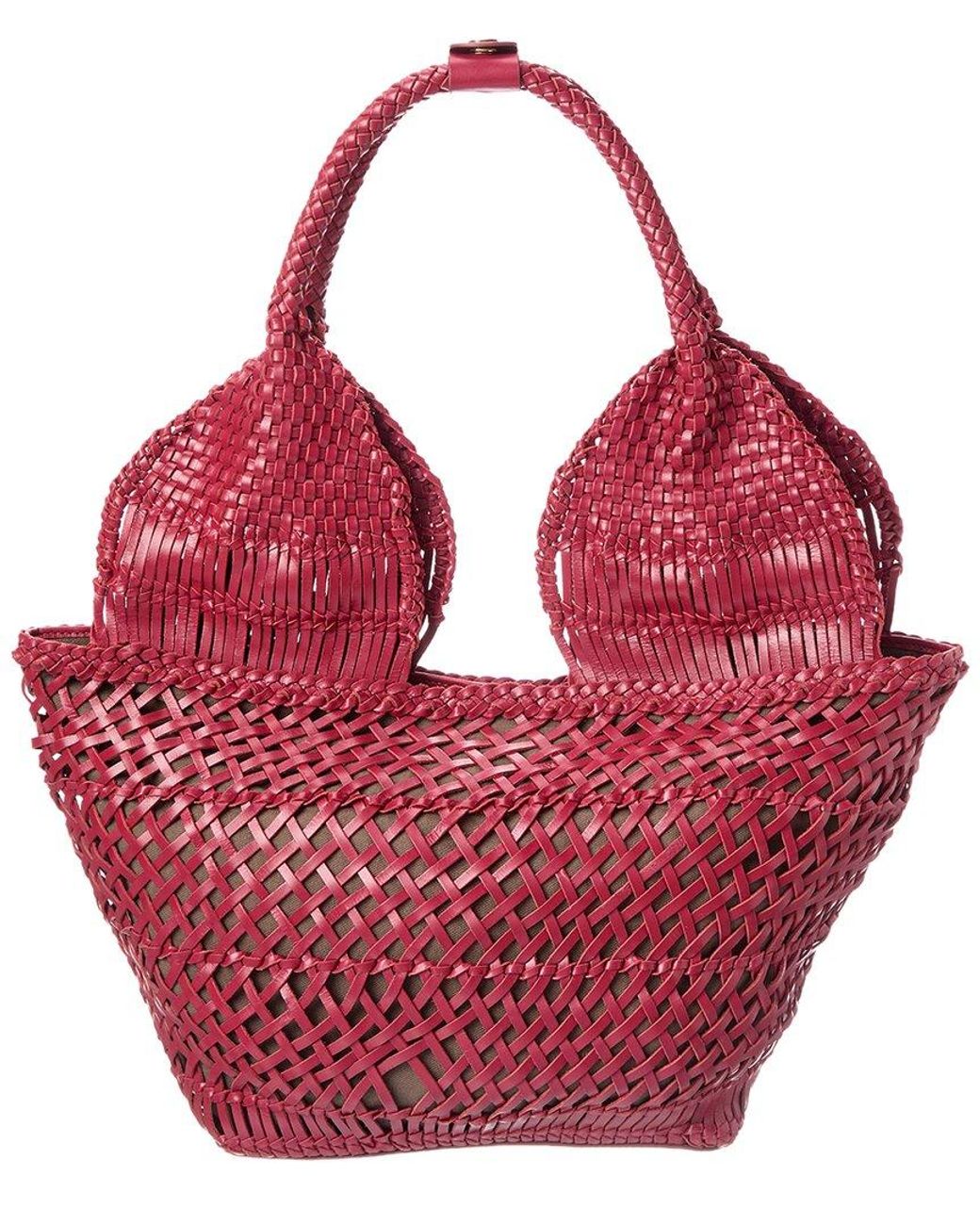 Rafe New York Red Margarita Leather Tote