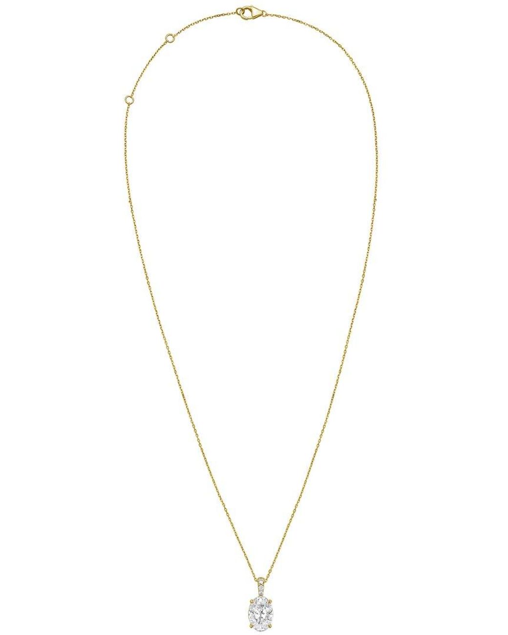 Diana M Metallic Diana M. 14K 12.25 Ct. Tw. Lab-Grown Diamond Pendant Necklace