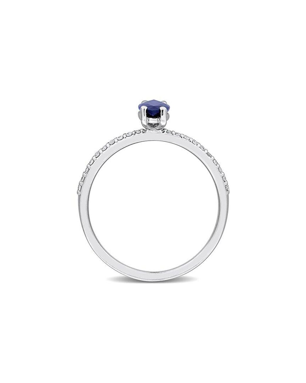 Rina Limor Blue 14K 0.92 Ct. Tw. Diamond & Sapphire Solitaire Ring