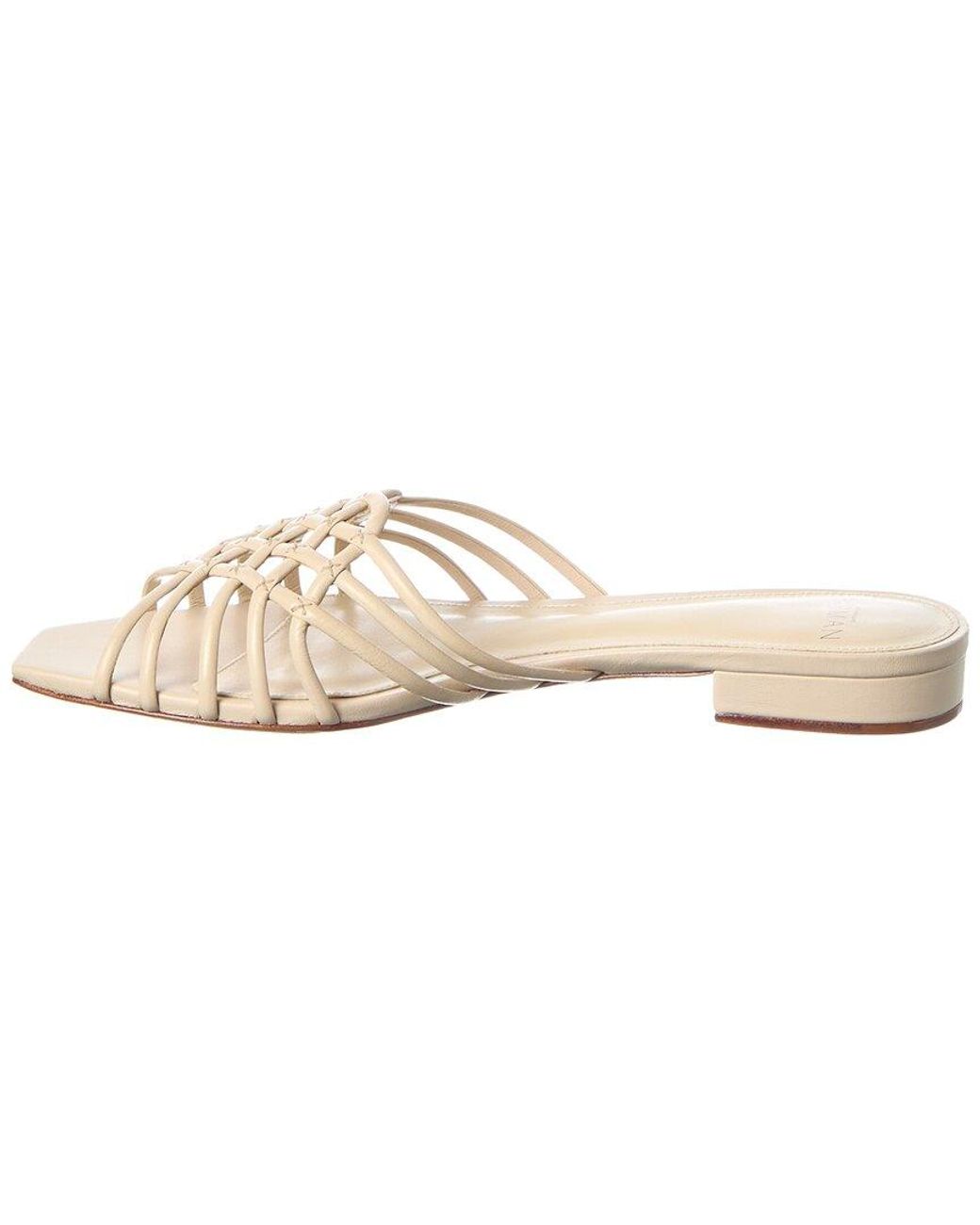 Alexandre Birman White Linda Tresse Leather Flat