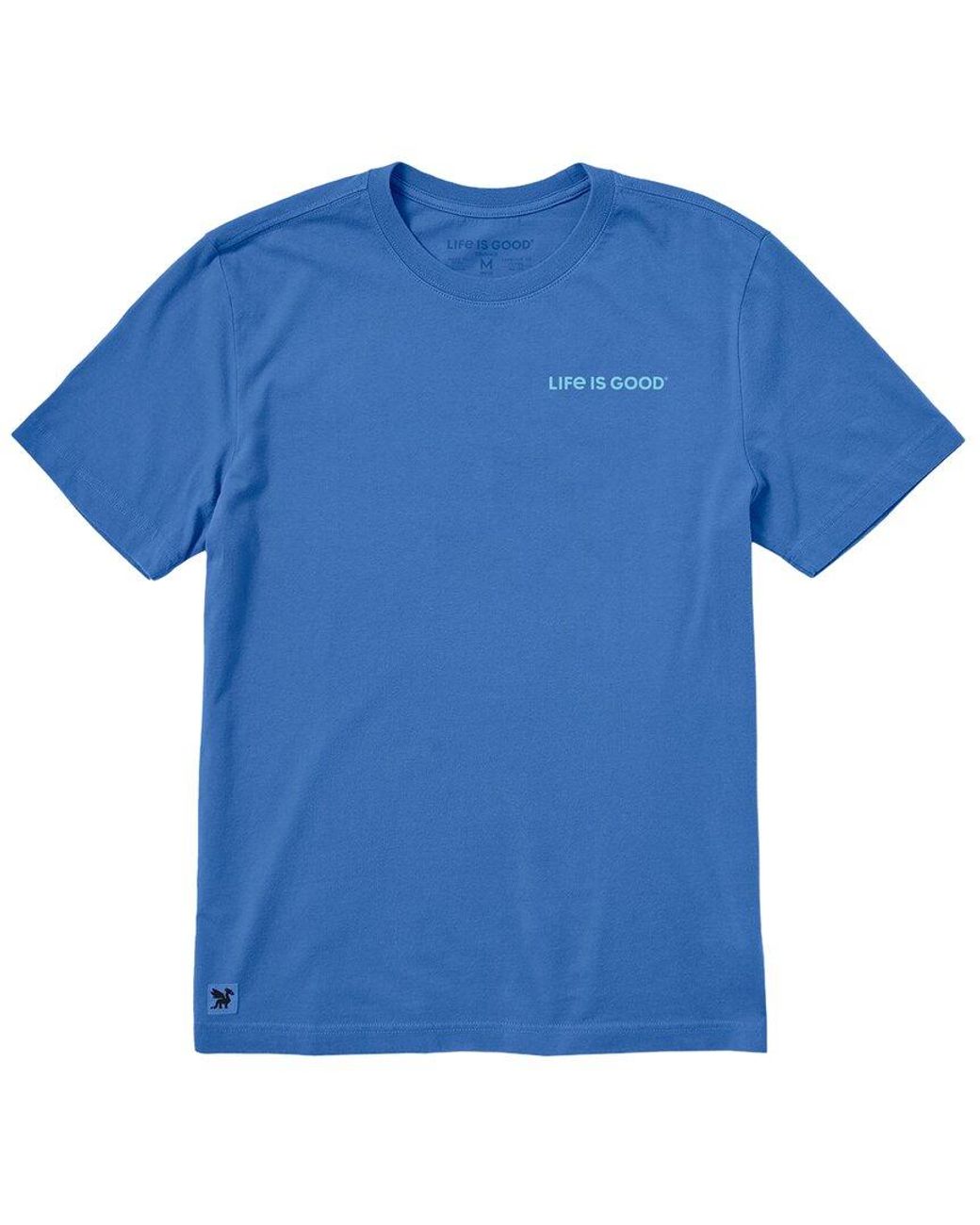 Life Is Good. Blue Crusher T-Shirt for men