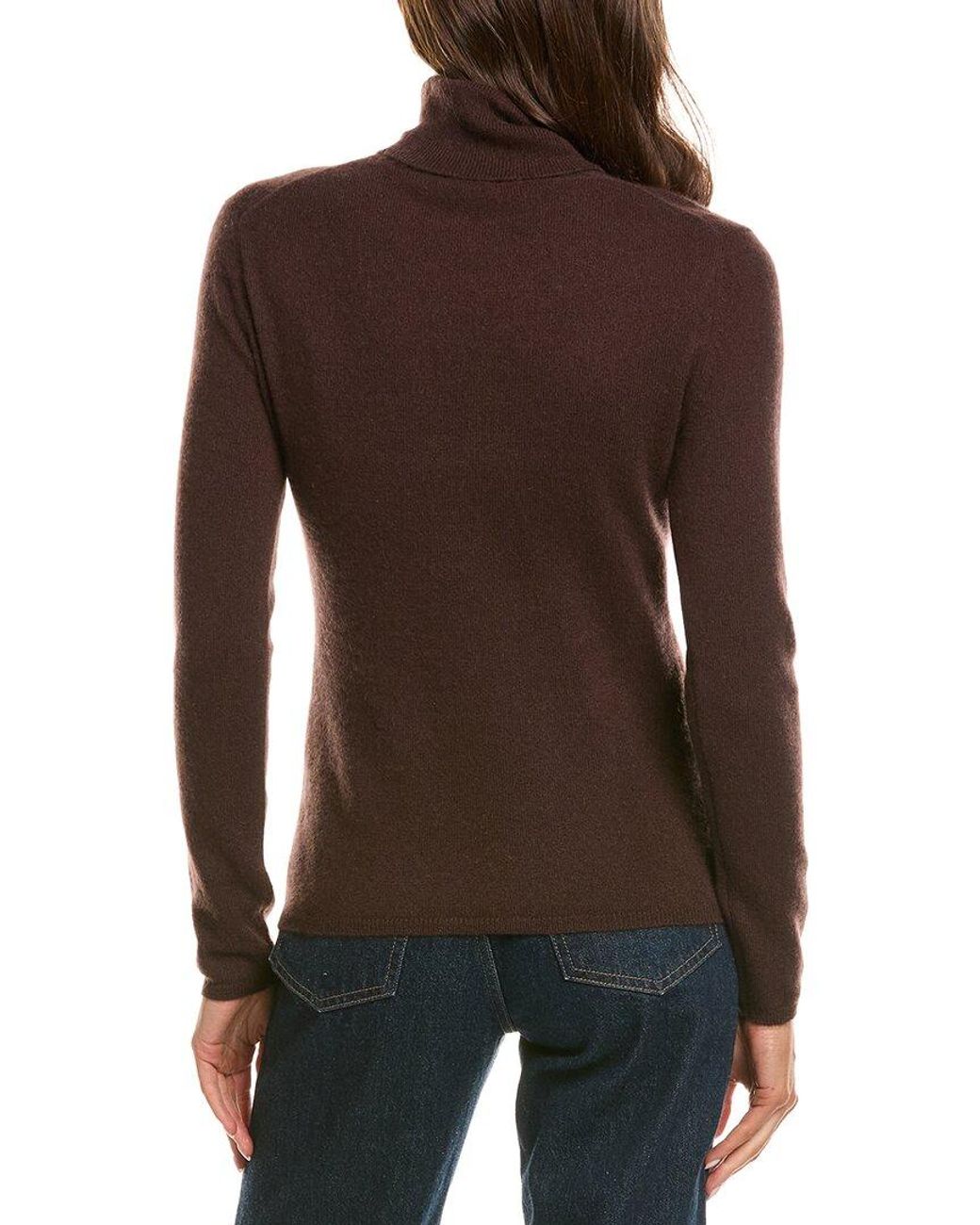 InCashmere Brown Basic Turtleneck 100% Cashmere Sweater