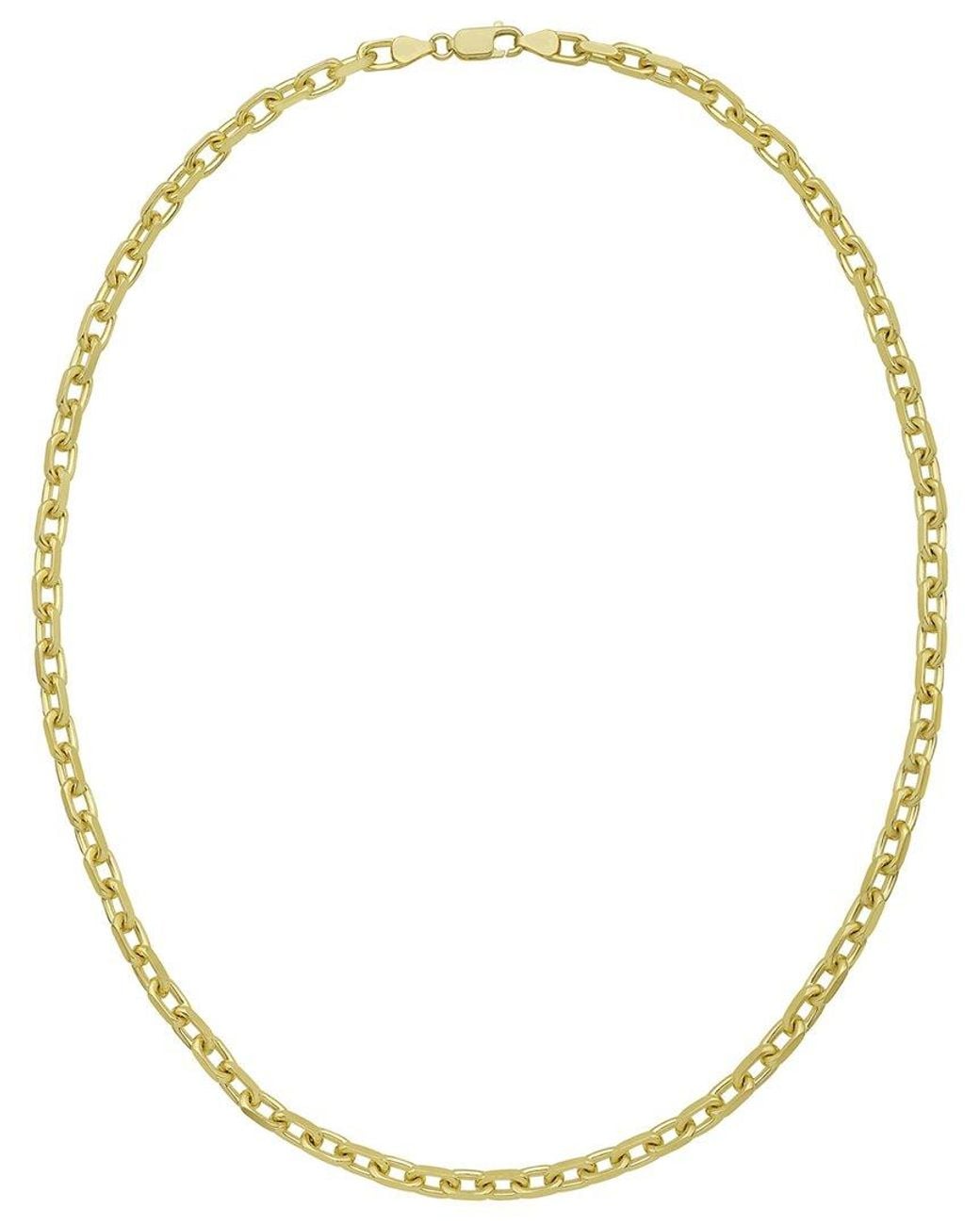 Italian Silver Metallic Italian Over 5Mm French Cable Chain Necklace