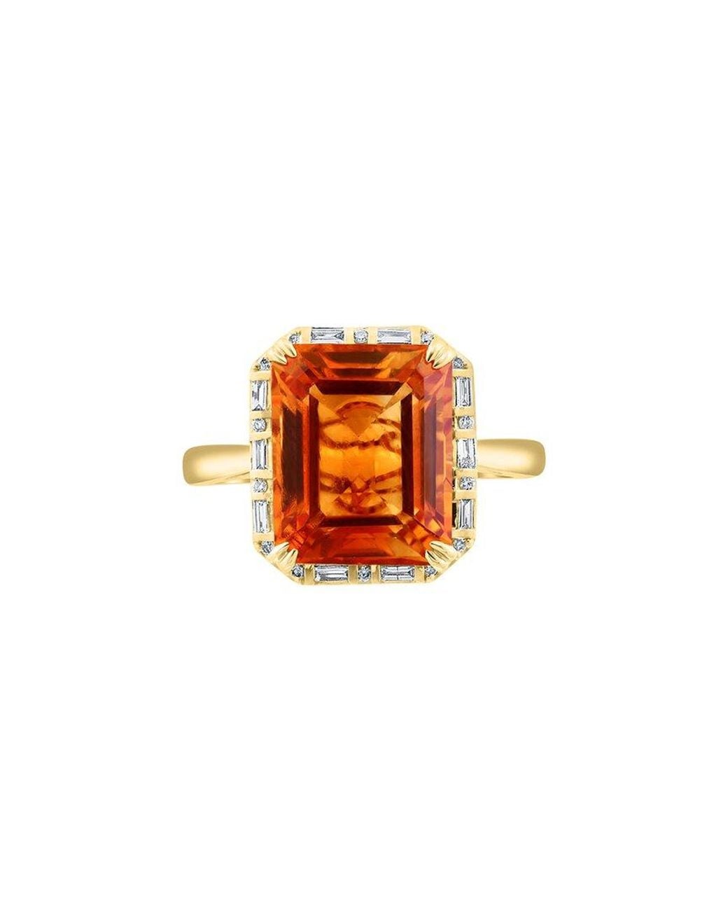 Effy Fine Jewelry Orange 14K 6.14 Ct. Tw. Diamond & Citrine Ring
