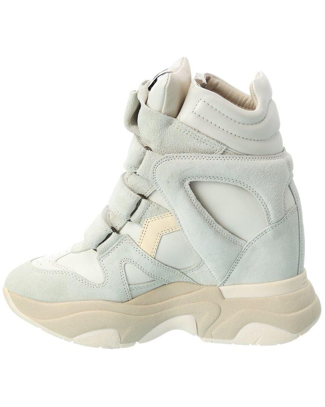 Isabel Marant Natural Balskee Suede High-Top Wedge Sneaker