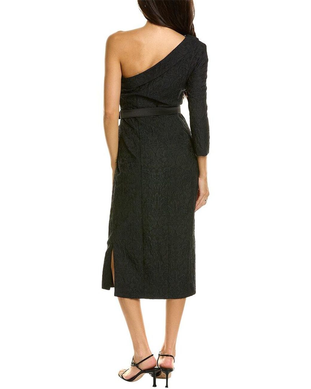 Kay Unger Black Ariella Midi Dress