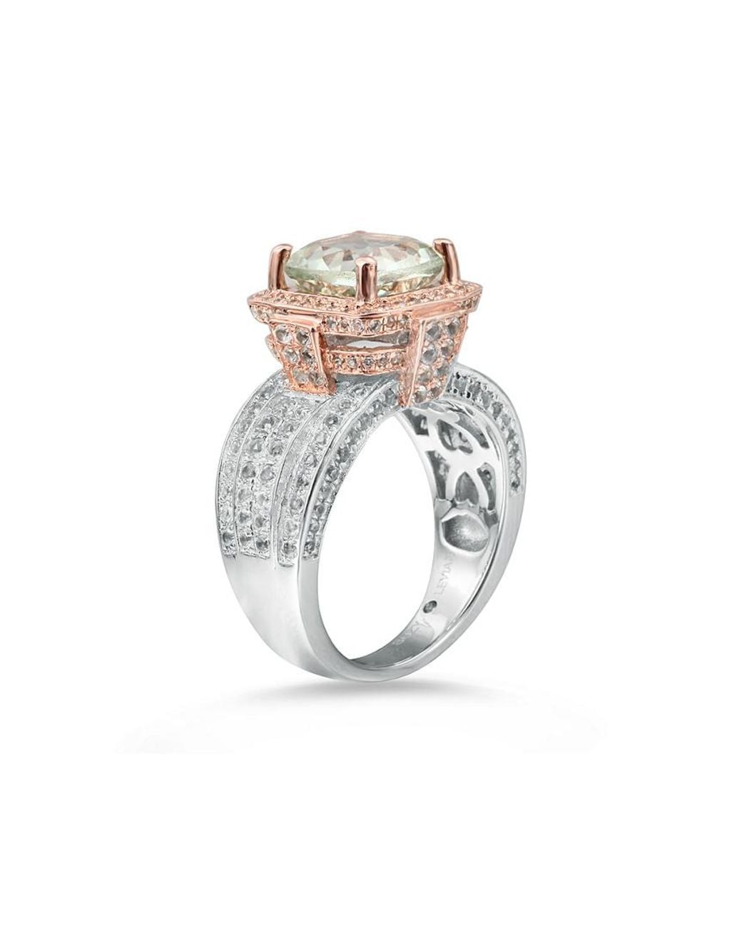 Suzy Levian White Two-tone Silver 5.36 Ct. Tw. Gemstone Statement Ring