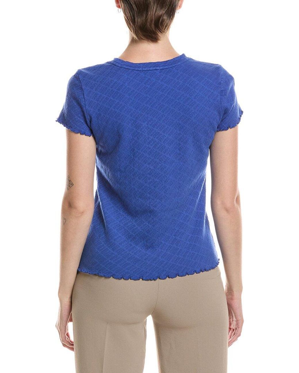NIC+ZOE Blue Lace Knit T Shirt