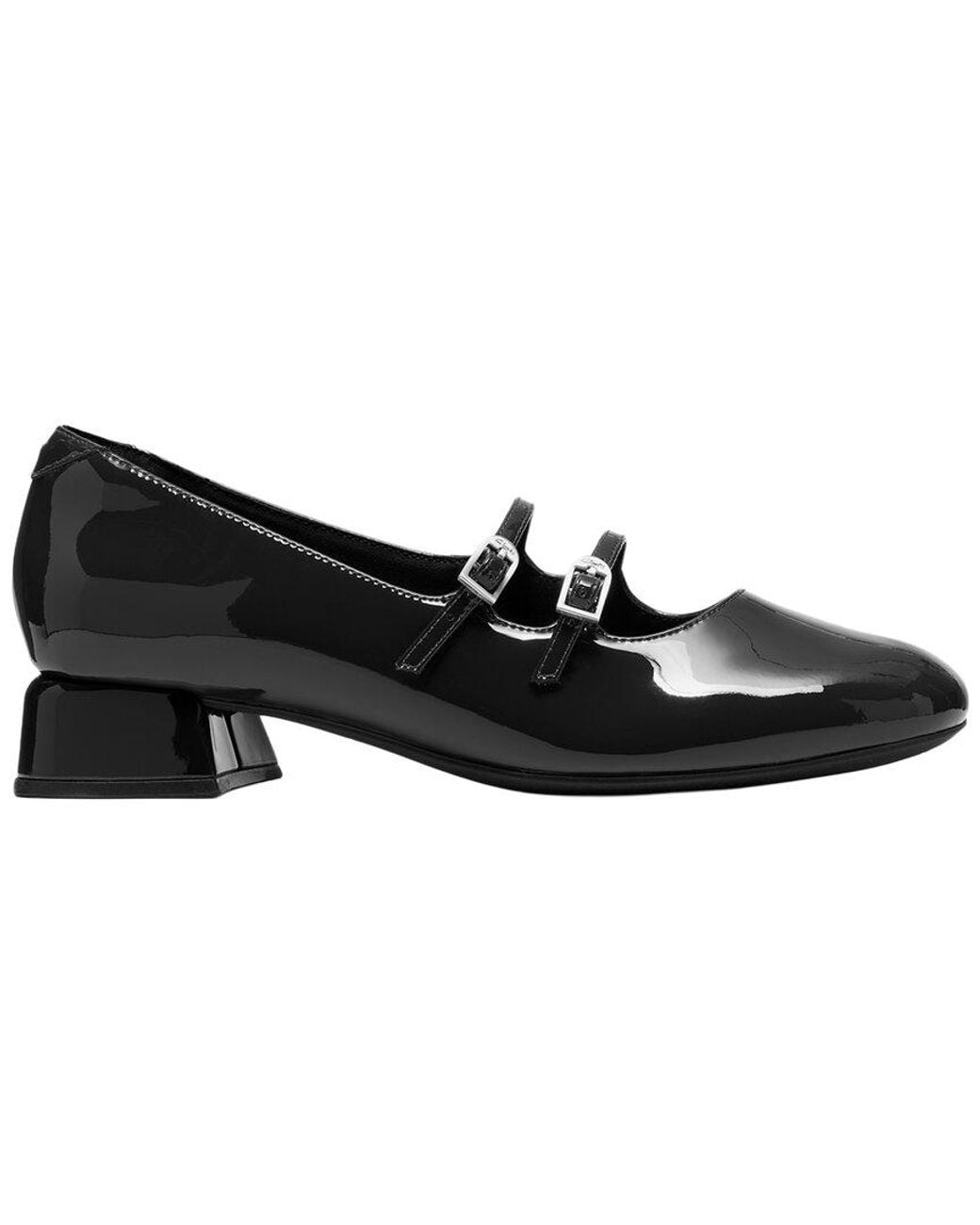 Clarks Black Daiss30 Shine Patent Flat