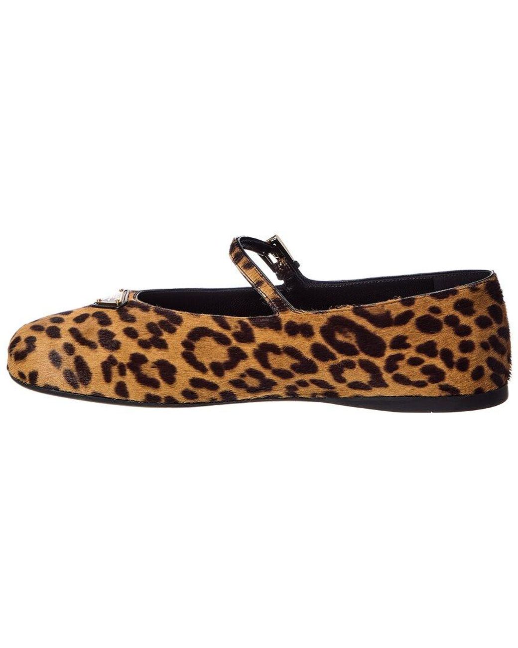 Prada Brown Haircalf Ballerina Flat