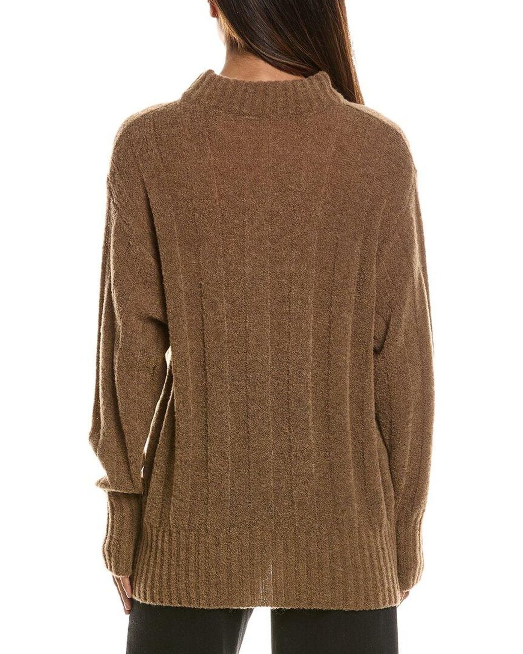 Hanro Brown Mock Neck Wool-Blend Pullover