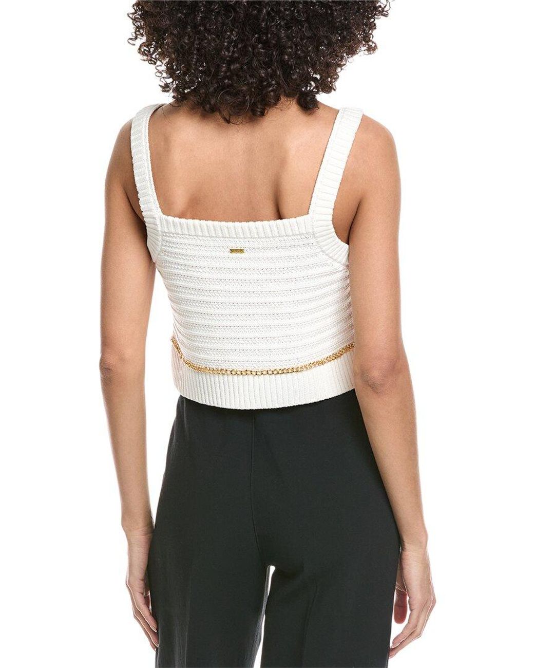 Toccin White Daisy Cropped Tank