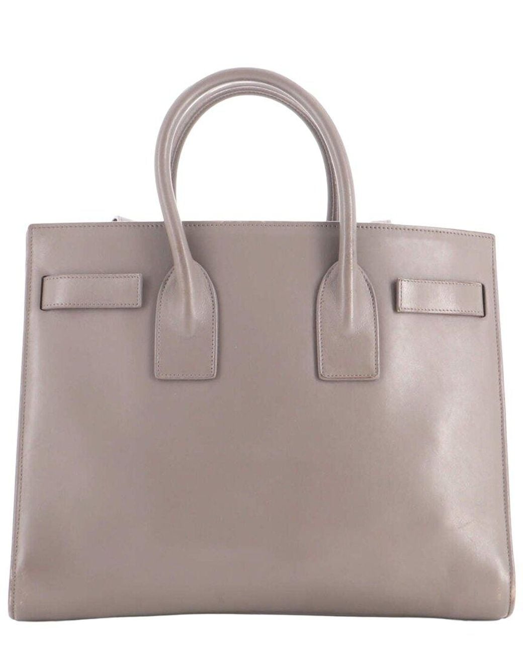 Saint Laurent Gray Leather Sac De Jour Bag Small (Authentic Pre-Loved)