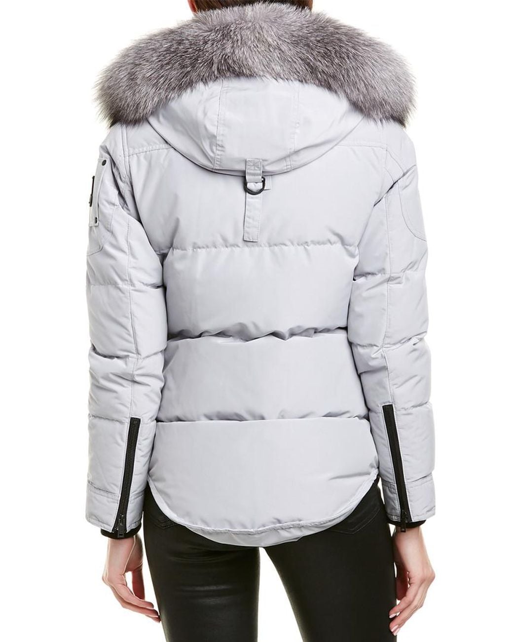 Moose Knuckles White Quilted Puffer Coat