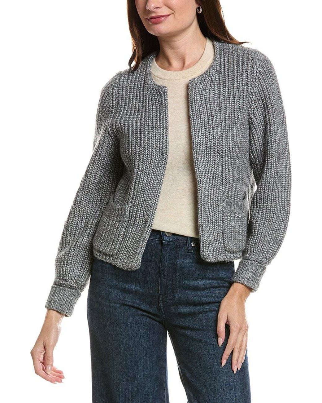 Wit & Wisdom Gray Patch Pocket Cardigan