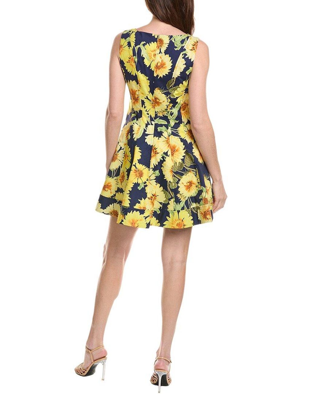 MILLY Yellow Poppy Sunflower Poplin Mini Dress
