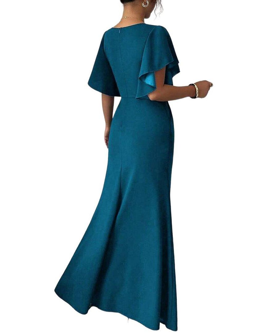 XIRELLI Blue Solid Maxi Dress