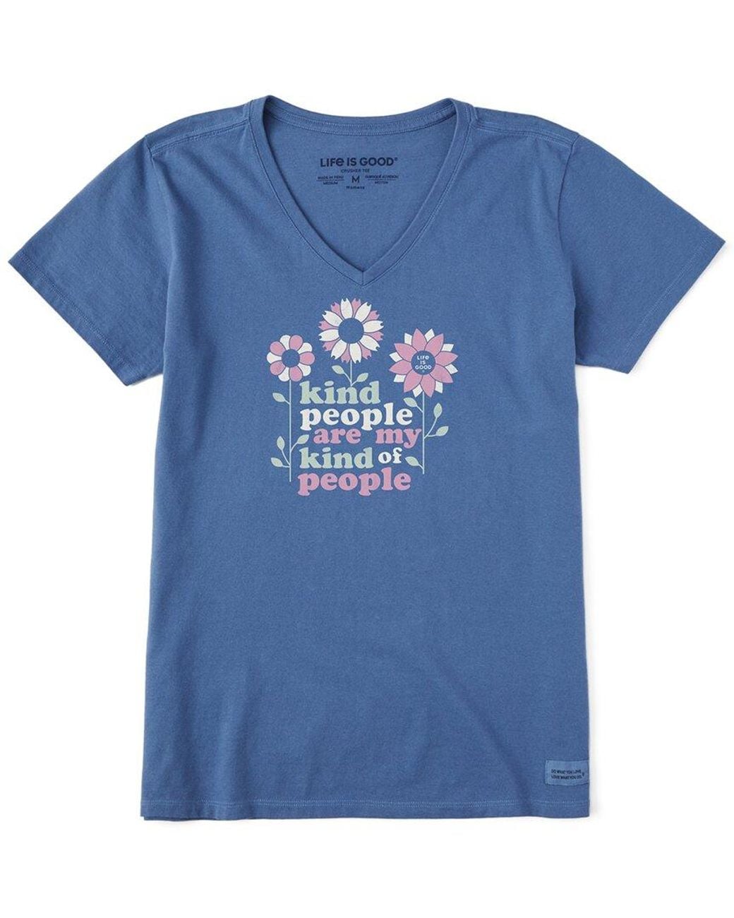 Life Is Good. Blue Crusher-lite V-neck T-shirt