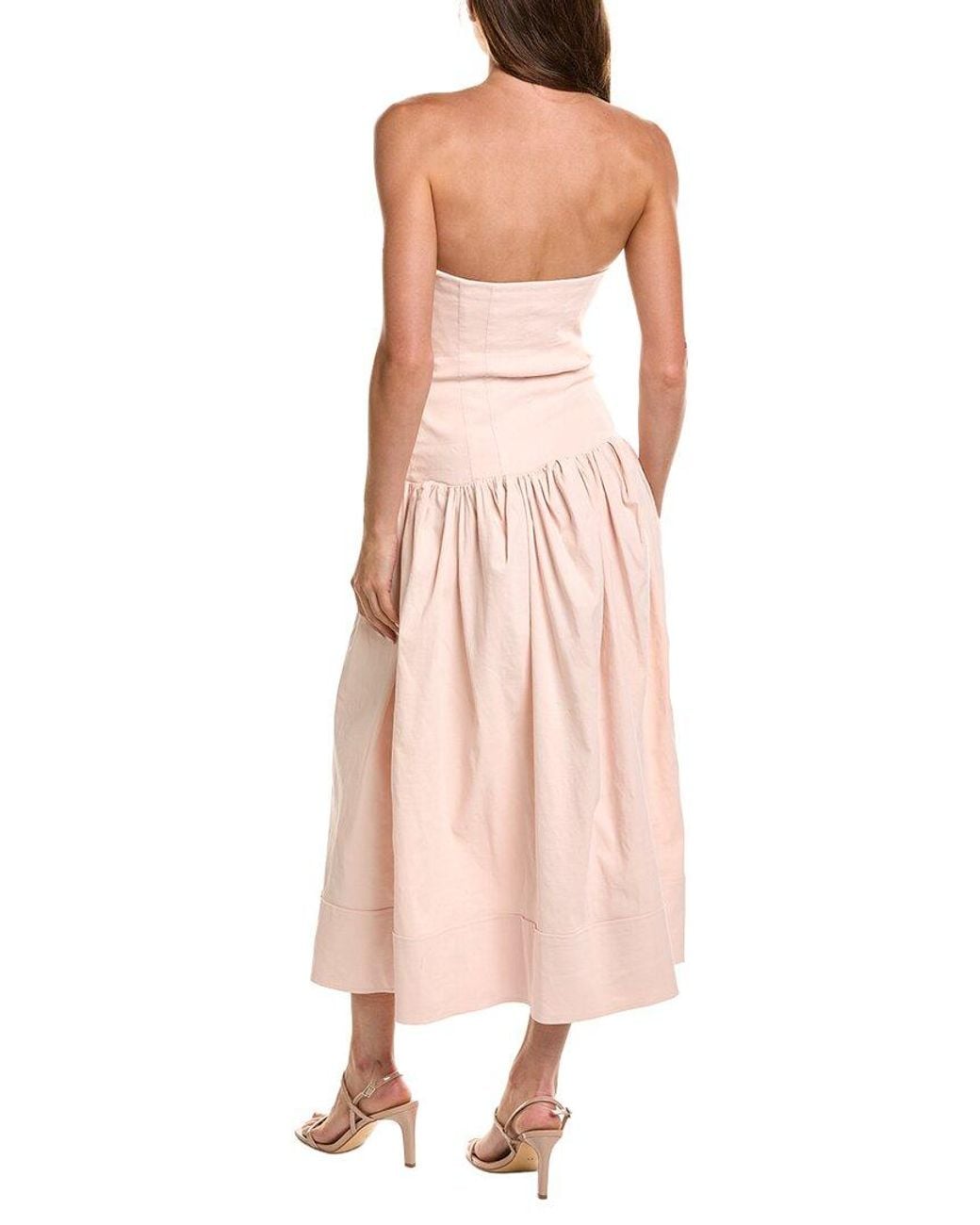 A.L.C. Pink June Linen-Blend Midi Dress