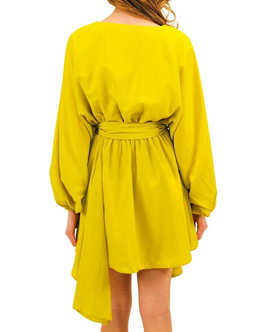 Azeeza Yellow Naila Silk Mini Dress
