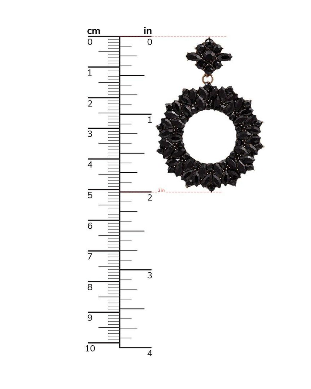 Eye Candy LA Black Luxe Collection Crystal Riley Loop Earrings