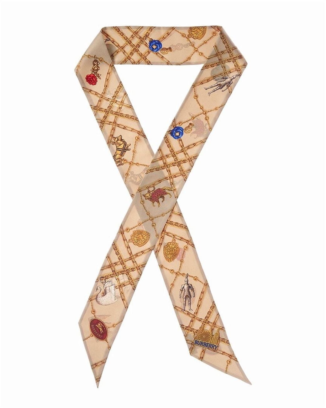 Burberry Metallic Logo Silk Scarf