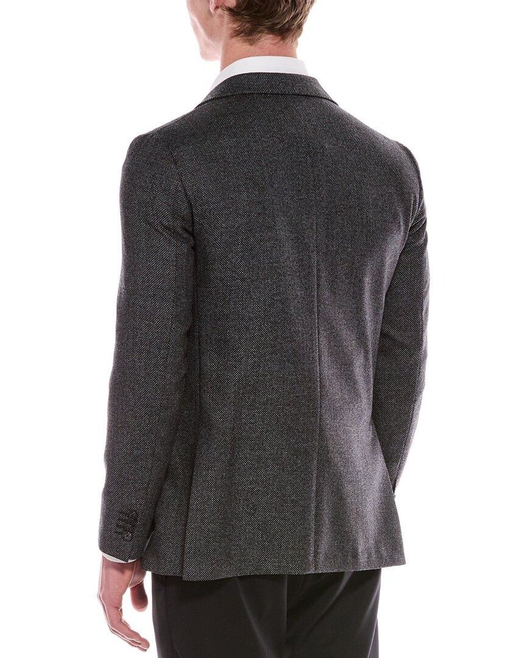 Corneliani Gray Cc Collection Hopsack Blazer for men