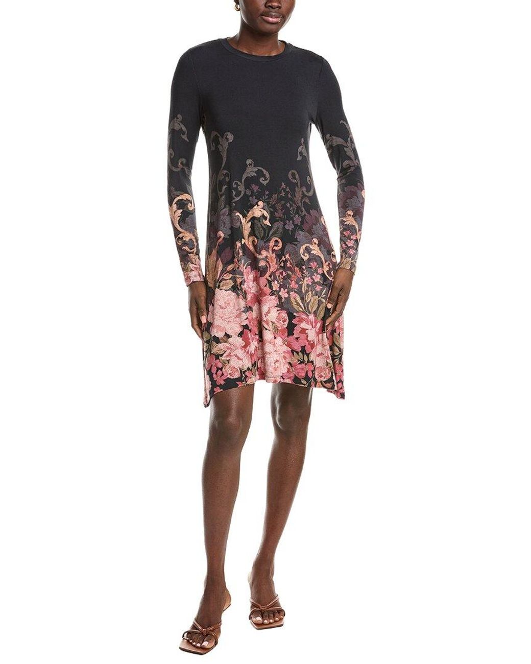 Johnny Was Red The Janie Favorite Mock Neck Swing Mini Dress