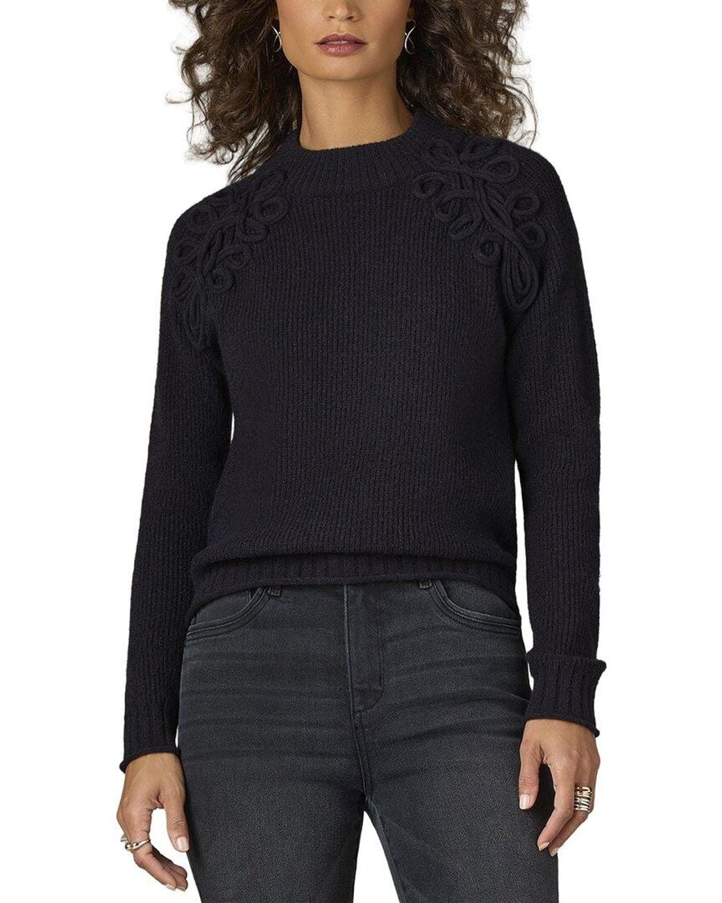 Wit & Wisdom Black Soutache Sweater