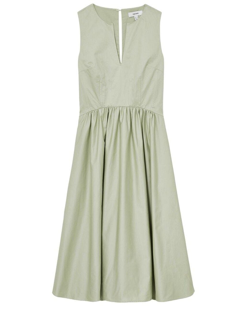 Reiss Green Liza Cotton Corset Dress