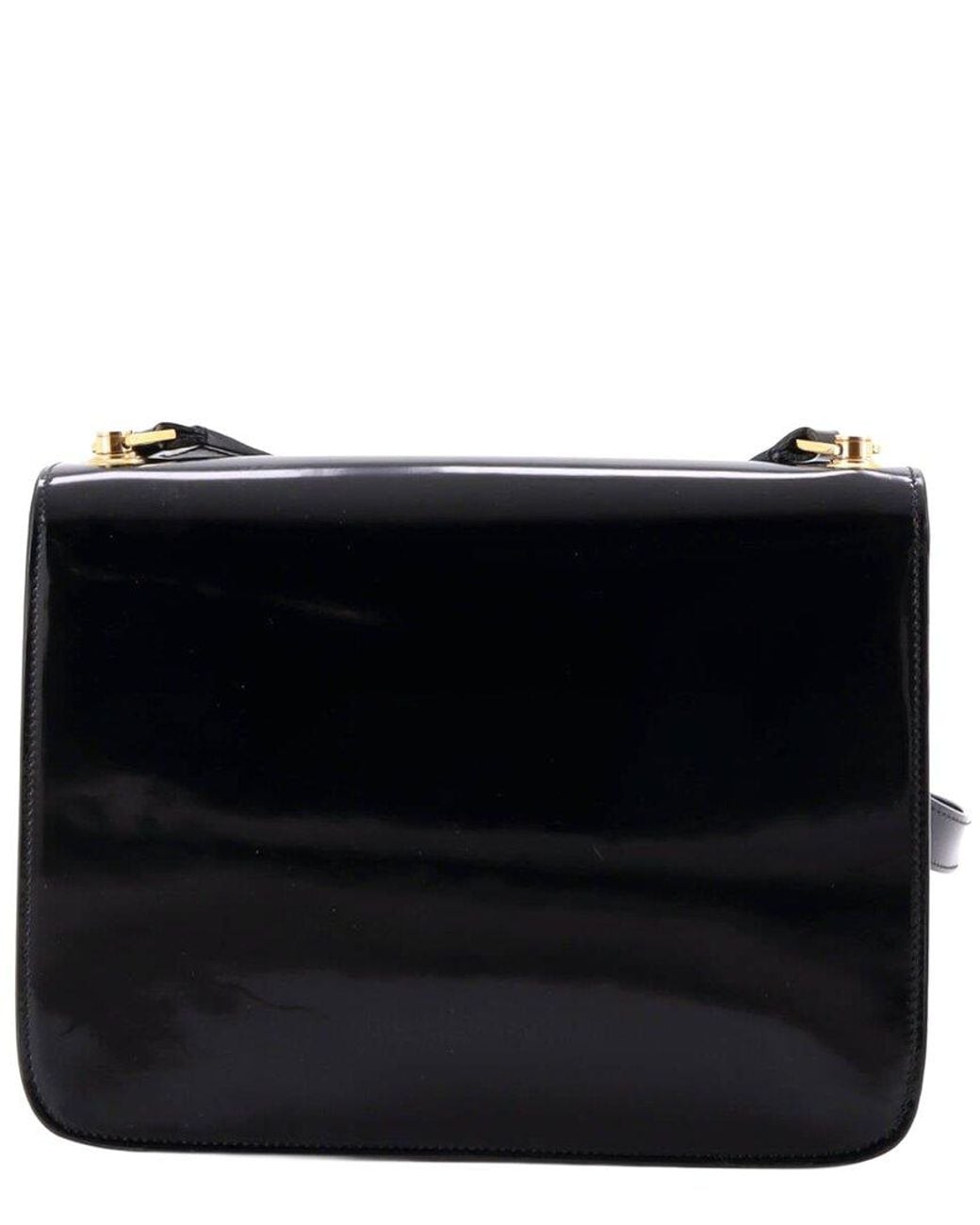 Saint Laurent Black Patent Leather Carre Satchel Medium (Authentic Pre-Loved)