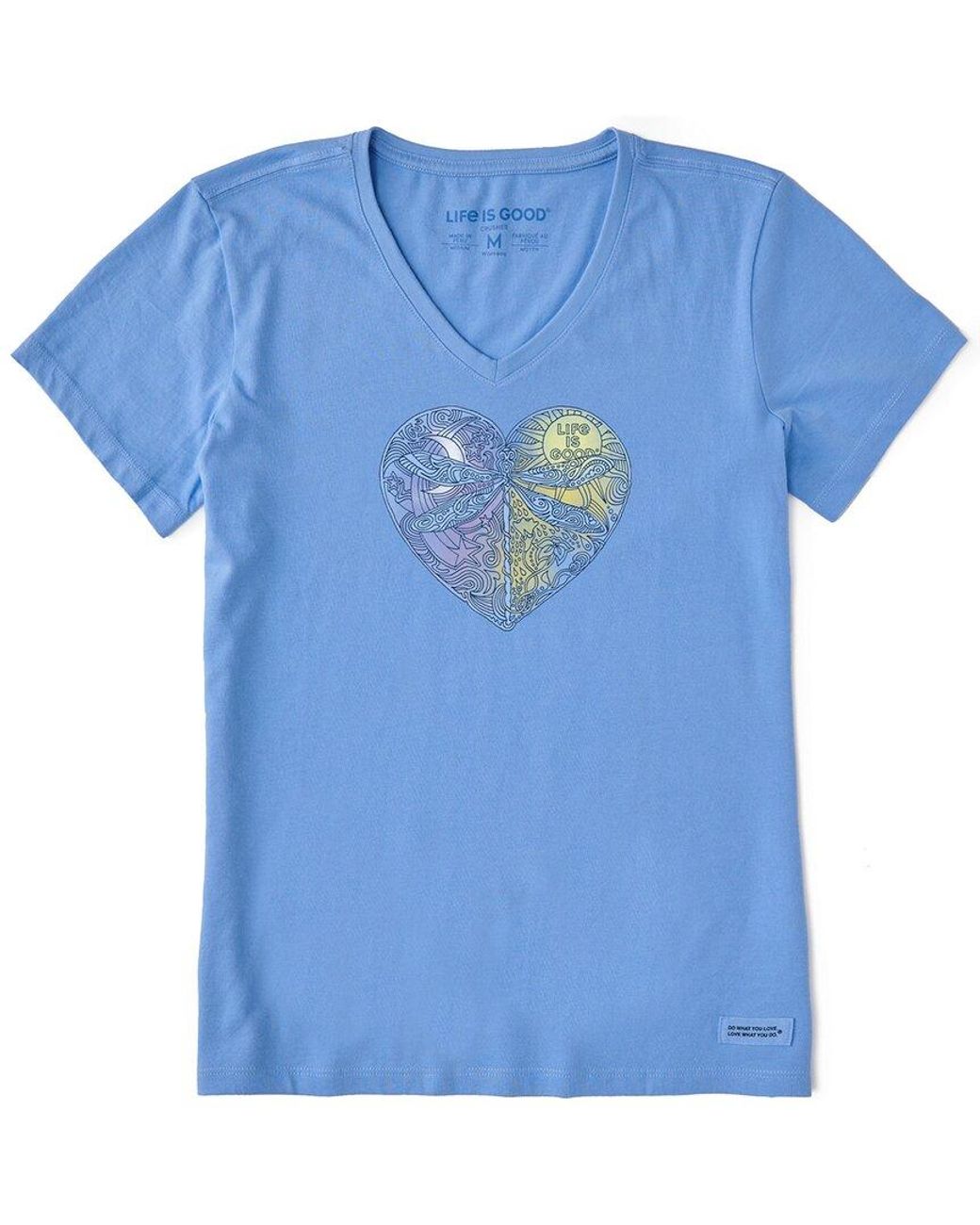 Life Is Good. Blue Crusher-lite V-neck T-shirt