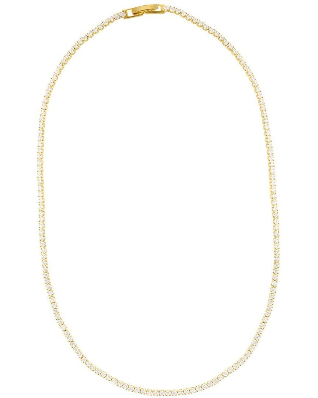 Adornia Natural 14K Plated Micro Tennis Necklace