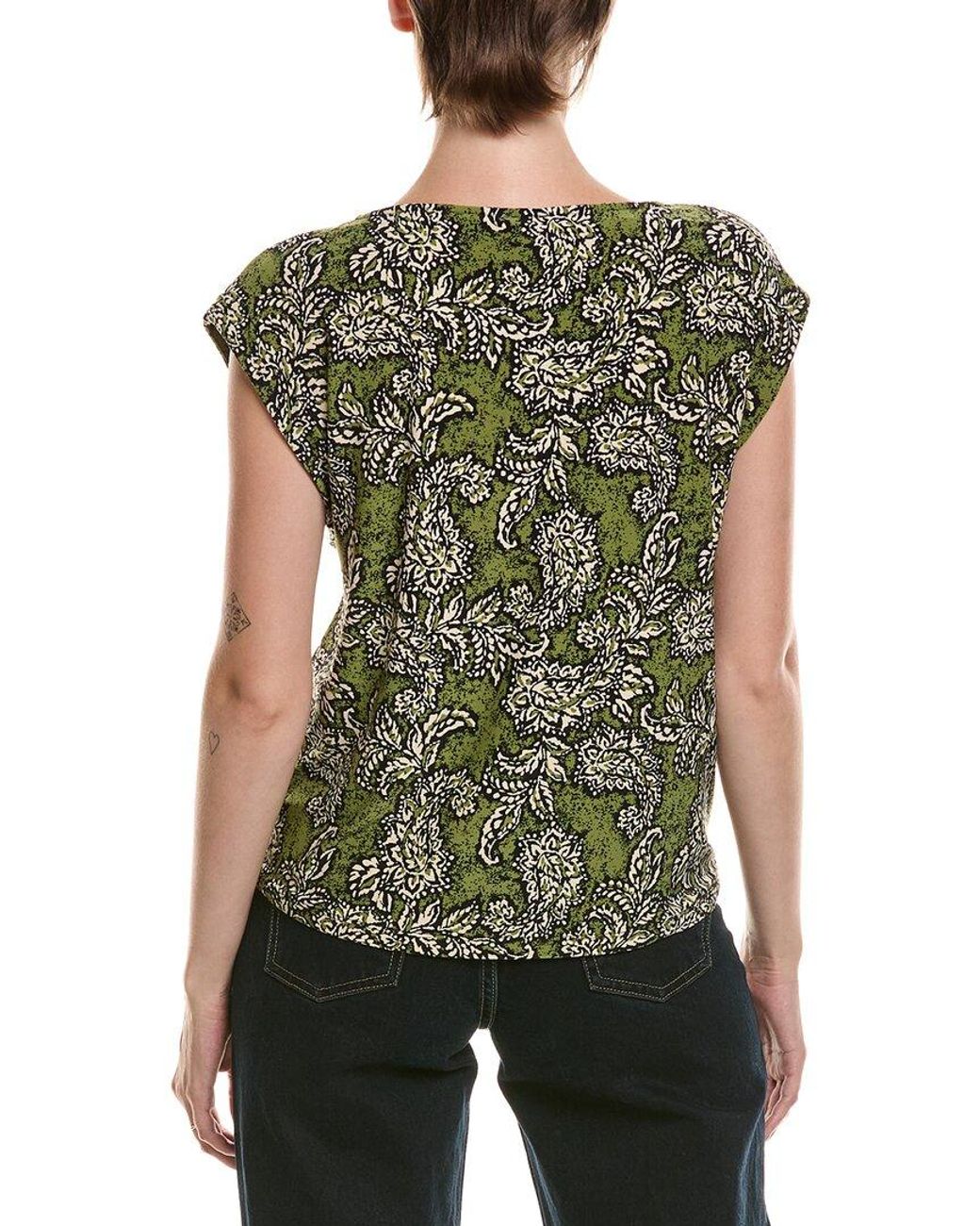 Anne Klein Green Tucked T-Shirt