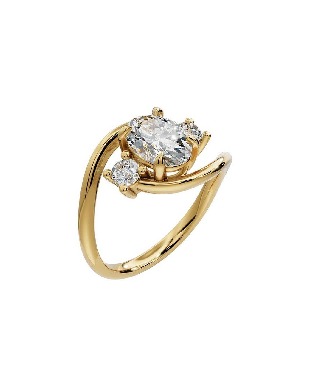 Lab Grown Diamonds Metallic 18K Plated 1.25 Ct. Tw. Lab-Grown Diamond Ring