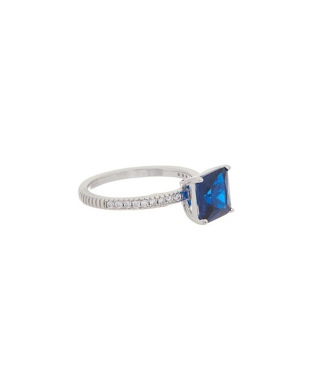 Juvell Blue 18K Plated Topaz Cz Ring