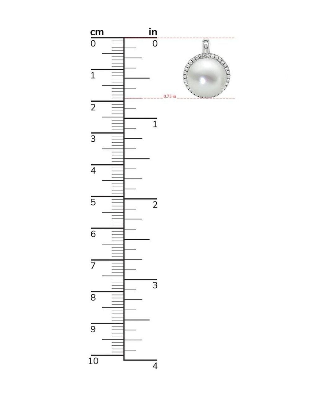 Belpearl Metallic Silver 11-10mm Freshwater Pearl Cz Earrings