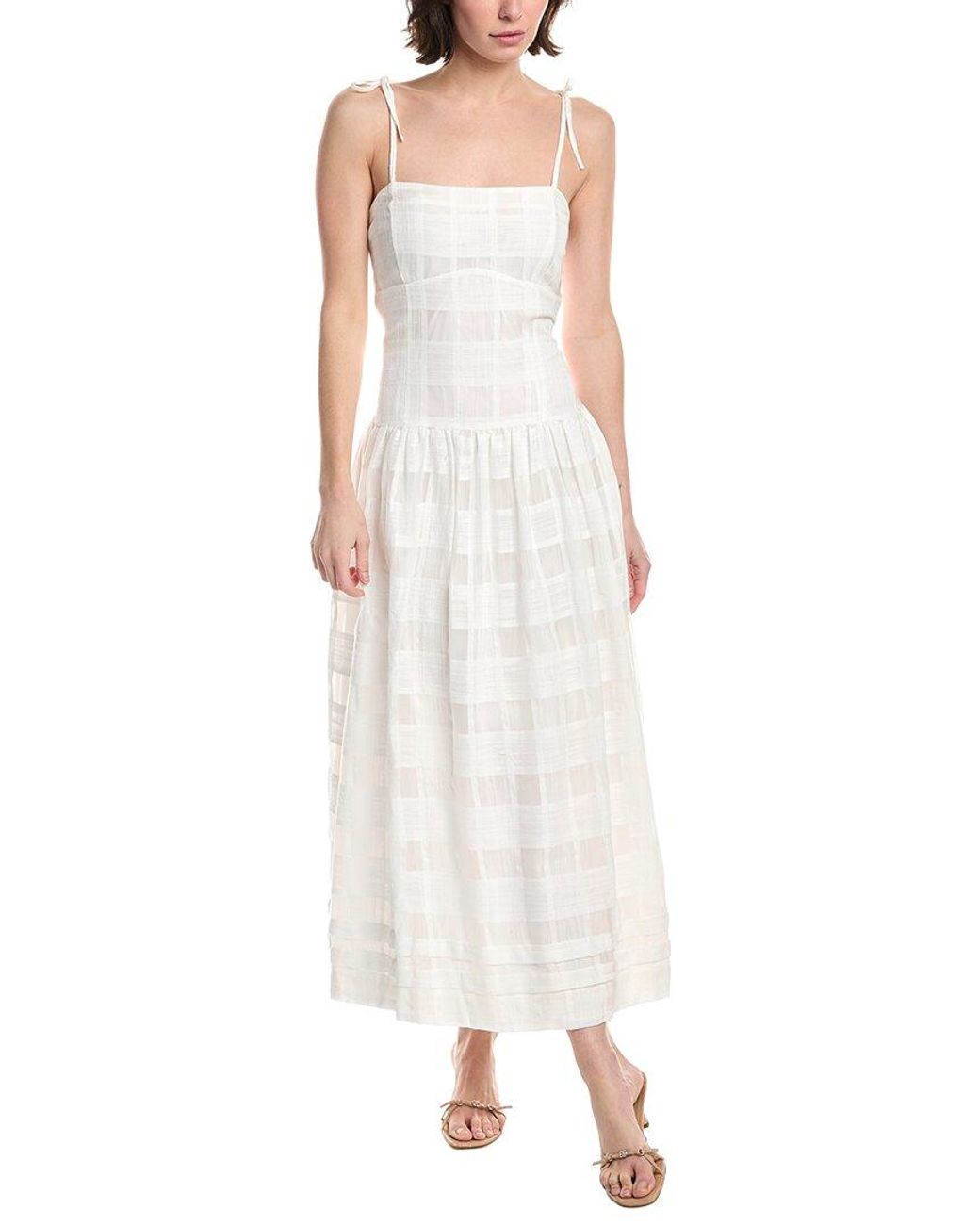 Rag & Bone White Presley Plaid Maxi Dress