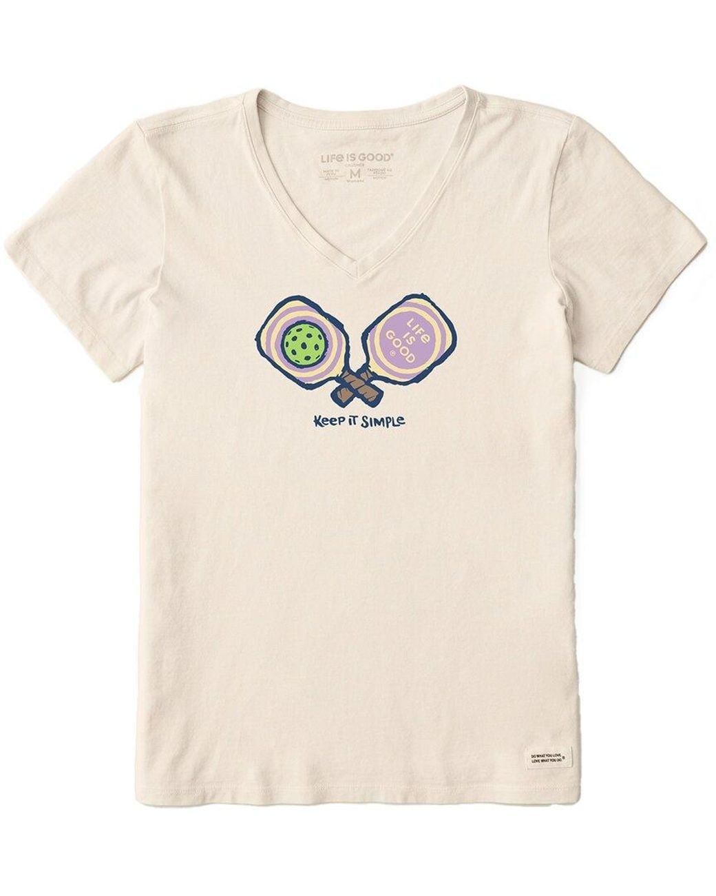 Life Is Good. Natural Crusher V-Neck T-Shirt