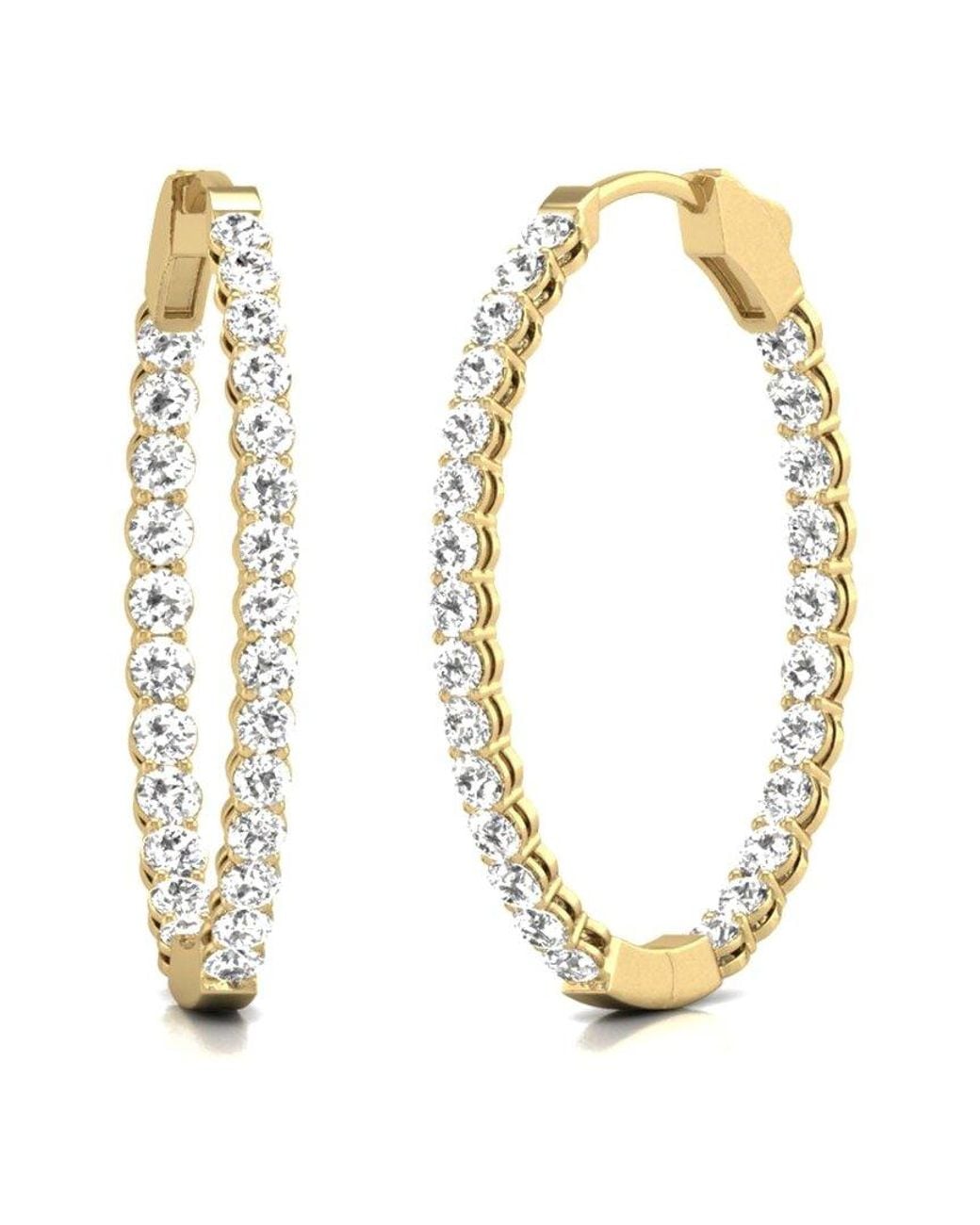 Diana M Metallic Diana M. Fine Jewelry 14k 2.00 Ct. Tw. Lab Grown Diamond Hoops