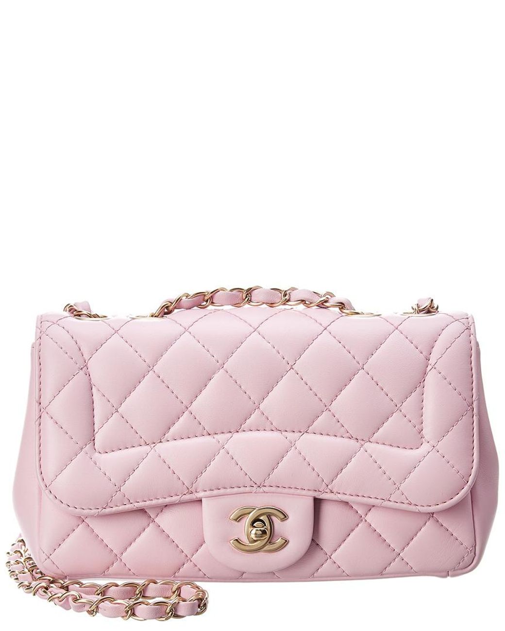 Chanel Pink Quilted Lambskin Leather Mademoiselle Chic Small Flap Bag