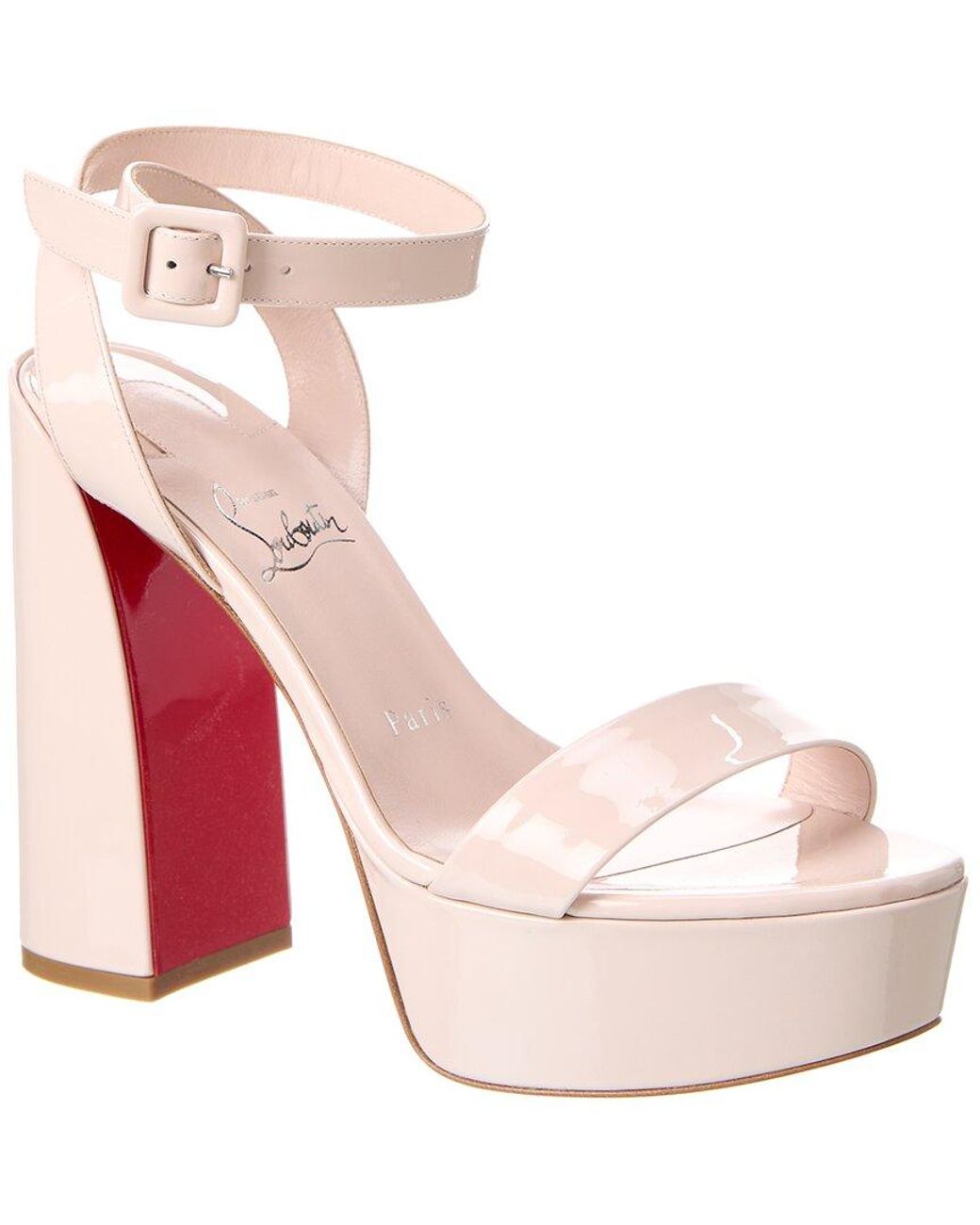 Christian Louboutin Pink Movida Sabina 130 Patent Platform Sandal