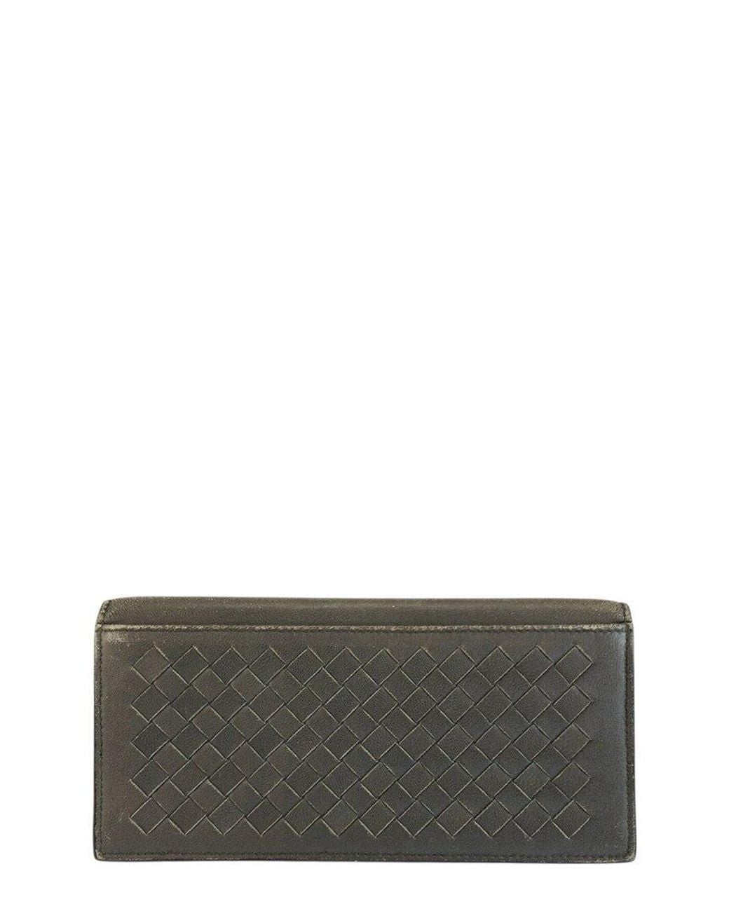 Bottega Veneta Gray Grey Intrecciato Leather Long Wallet (authentic Pre-loved)