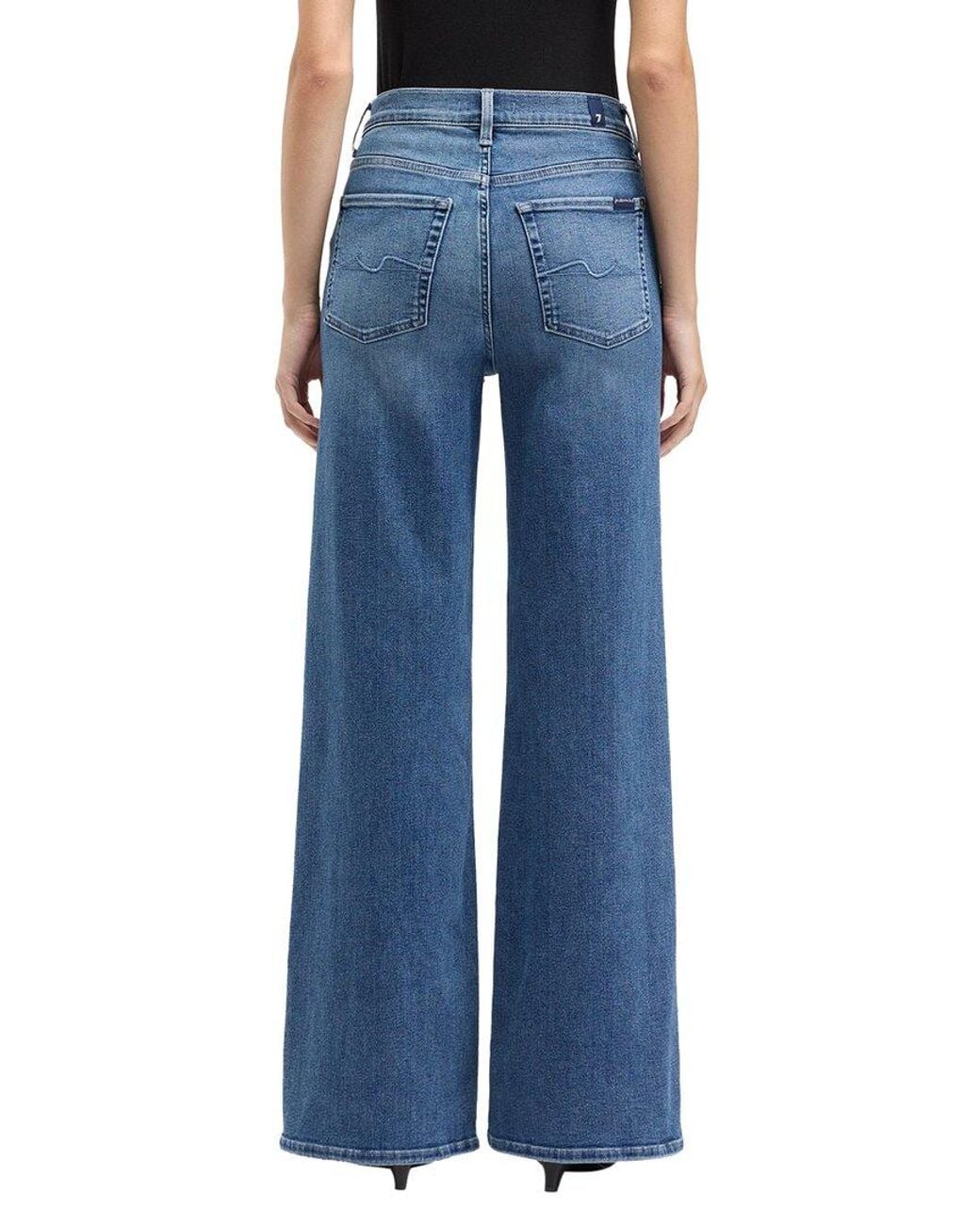 7 For All Mankind Blue Ultra High-Rise Yorktown Straight Jean