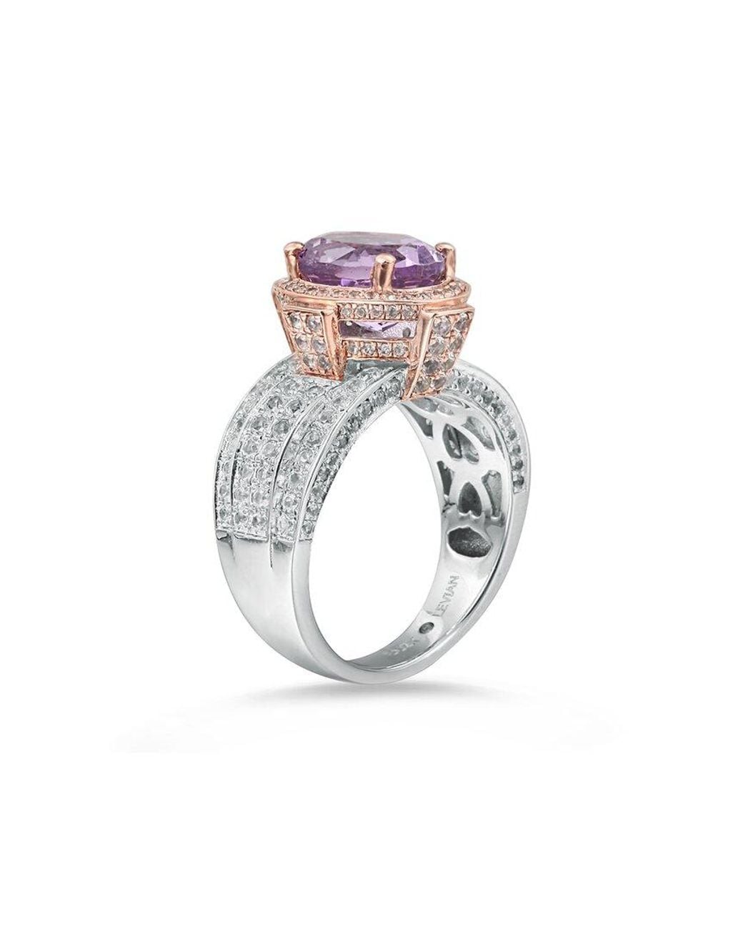 Suzy Levian White Two-Tone 4.90 Ct. Tw. Gemstone Statement Ring