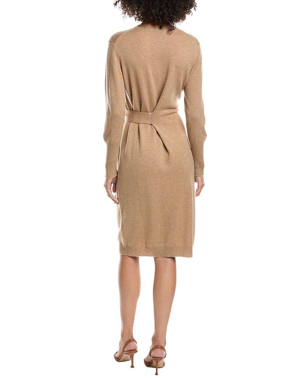 Forte Natural Wool & Cashmere-Blend Crew Neck Dress