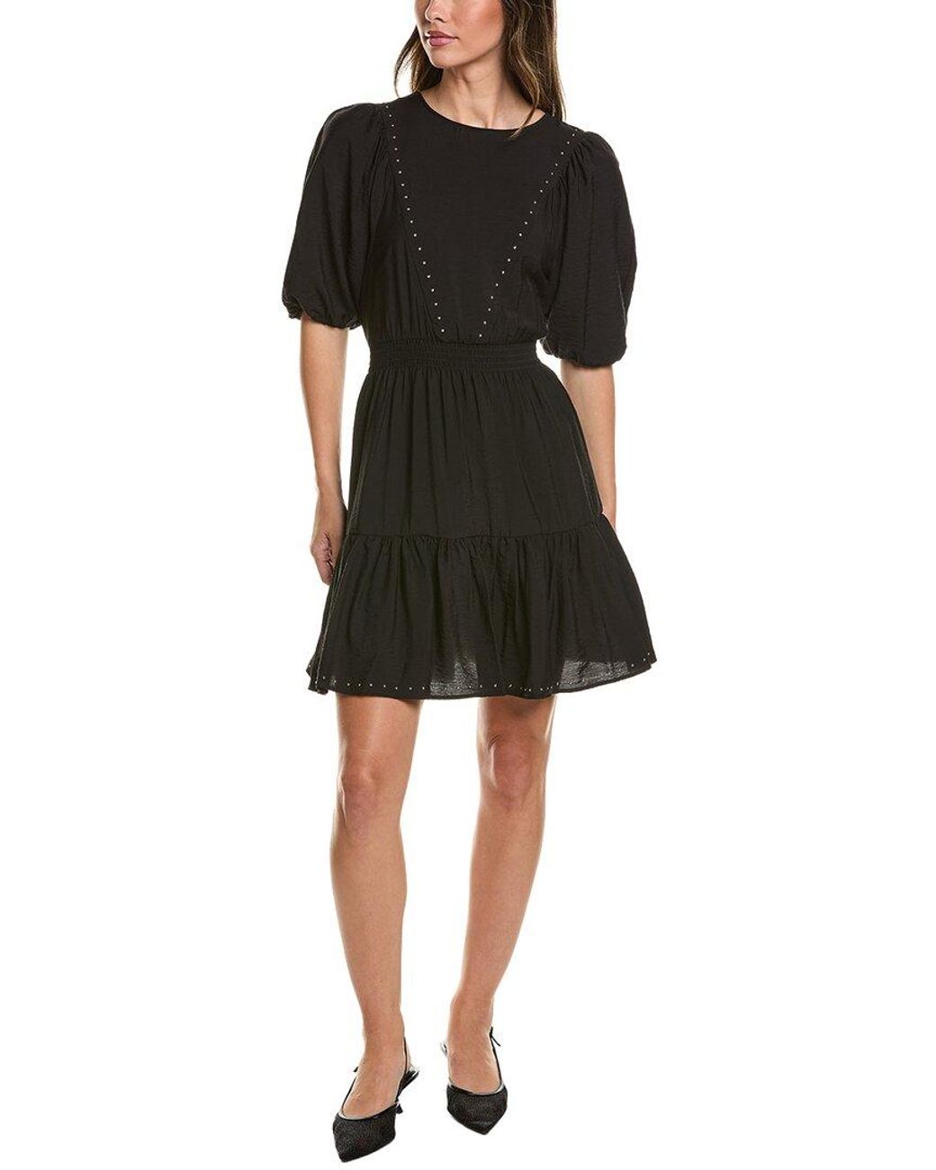 Ellen Tracy Black Studded Mini Dress